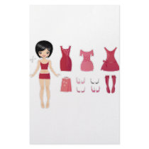 Paper doll cut stationery design