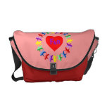 Paper Dolls Dancing Around a Heart Design by ilove Messenger Bag