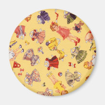 Paper Dolls Design Refrigerator Magnet