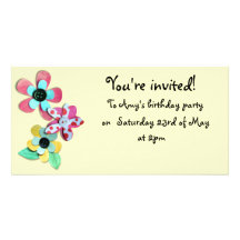 paper flower party invite picture card