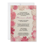 Paper Flowers Pink Bat Mitzvah Invitation Invite