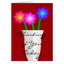 Paper Flowers, Thinking of You Today Greeting Card