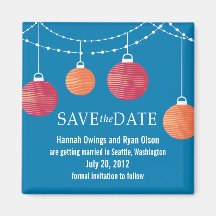Paper Lantern Wedding Save the Date Magnets