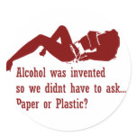 Paper or Plastic? Round Stickers