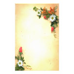 Papeterie assez florale de conception de parchemin papier à lettre customisé