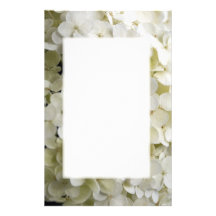 Papeterie blanche de fleur d'hortensia papiers à lettres