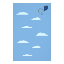Papeterie bleue mignonne de cerf-volant papier à lettre customisé