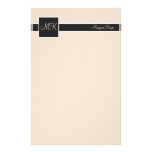 Papeterie de couleur chamois et noire de bloc de c papier à lettre personnalisé