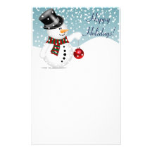 Papeterie d'homme de neige de vacances papier à lettre customisable