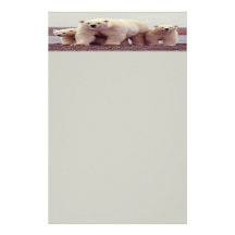 Papeterie d'ours blanc papier à lettre personnalisé