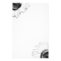 Papeterie noire et blanche de tournesol papier à lettre personnalisé