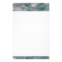 Papier à lettres bleu vert de gemmes