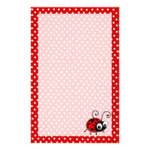 Papier à lettres mignon de coccinelle