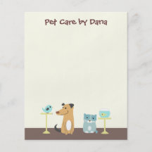 Papier de note de la garde d'enfants d'animal fami prospectus avec motif
