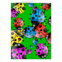 Papier peint de coccinelle carte de vœux