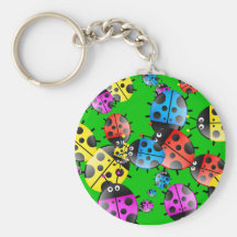 Papier peint de coccinelle porte-clé