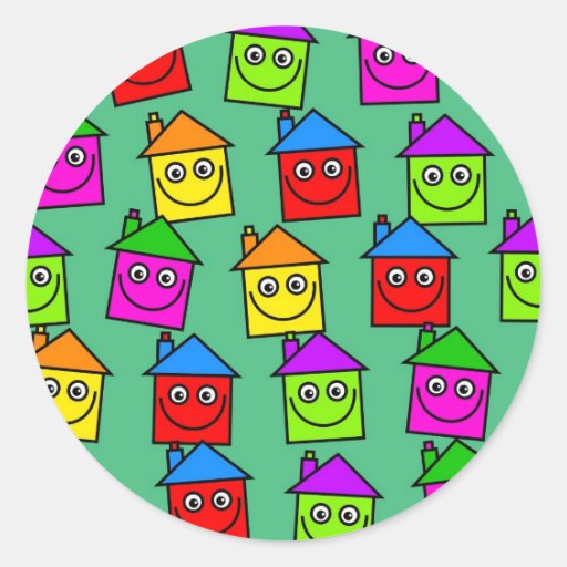 Papier peint heureux de Chambre Autocollant Rond