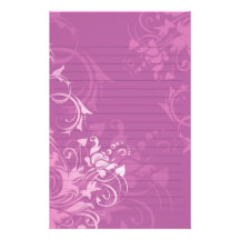 papier rayé assez rose de conception florale de re papier à lettre customisé