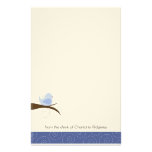 Papier stationnaire personnalisable d'oiseau tourb papier à lettre personnalisé