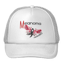 PAPILLON 3,1 de mélanome/cancer de la peau Casquette