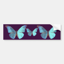 Papillon bleu assez iridescent adhésifs pour voiture