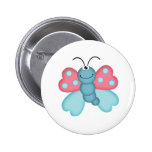 papillon bleu et rose mignon badge avec épingle