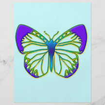 Papillon bleu rougeoyant prospectus customisé