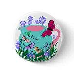 papillon butterfly teapot button