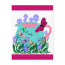 papillon butterfly teapot postcard