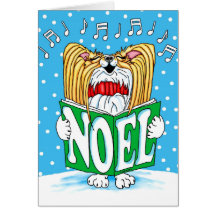 Papillon Christmas Caroler RW Card