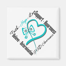 Papillon d'amour d'espoir de foi - conscience de P Magnets Pour Réfrigérateur