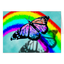 Papillon d'arc-en-ciel carte de vœux
