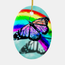 Papillon d'arc-en-ciel décorations pour sapins de noël