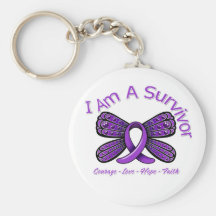 Papillon de maladie de Crohn je suis un survivant Porte-clefs