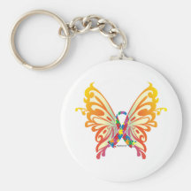 Papillon de ruban d'autisme porte-clés