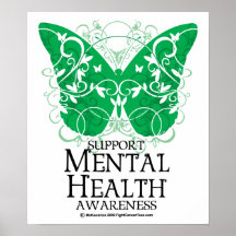 Papillon de santé mentale affiche