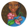 Papillon des antilles autocollants ronds