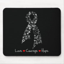 Papillon d'espoir de courage d'amour - cancer du c tapis de souris
