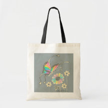 Papillon d'imaginaire d'arc-en-ciel sac fourre-tout