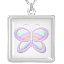 Papillon en pastel colliers personnalisés