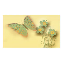 Papillon et fleurs cartes de visite professionnelles