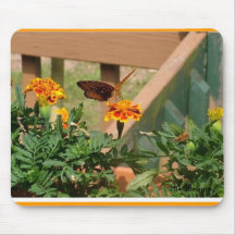 Papillon et soucis tapis de souris