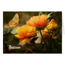 Papillon floral cartes de vœux