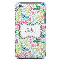 Papillon floral de fleur de vecteur coque iPod touch 