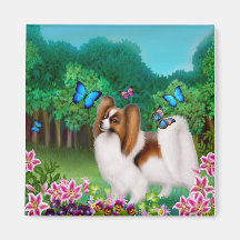 Papillon in Garden Magnet