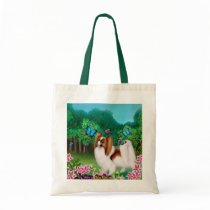 Papillon in Garden Tote Bag