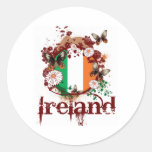 Papillon Irlande Adhésif Rond