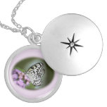 Papillon noir et blanc de nymphe collier personnalisé