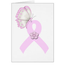 Papillon rose de ruban carte