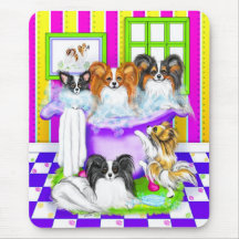 Papillon Tub Full Mouse Pads